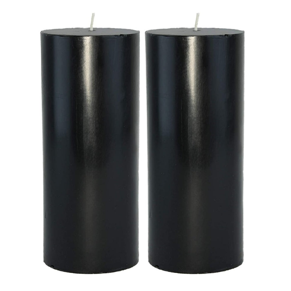 5 X 2 Inches Pillar Candles Set of 2 Black