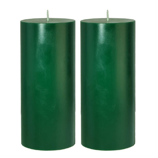 5 X 2 Inches Pillar Candles Set of 2 Green