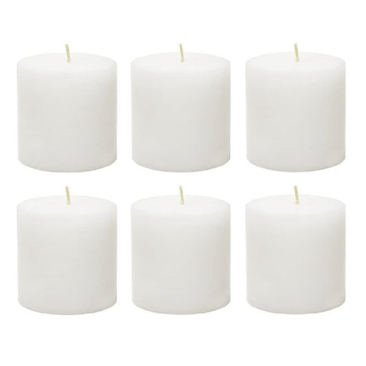 2 X 2 Inches Pillar Candles Set of 6 White