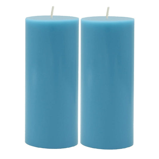 5 X 2 Inches Pillar Candles Set of 2 Light Blue