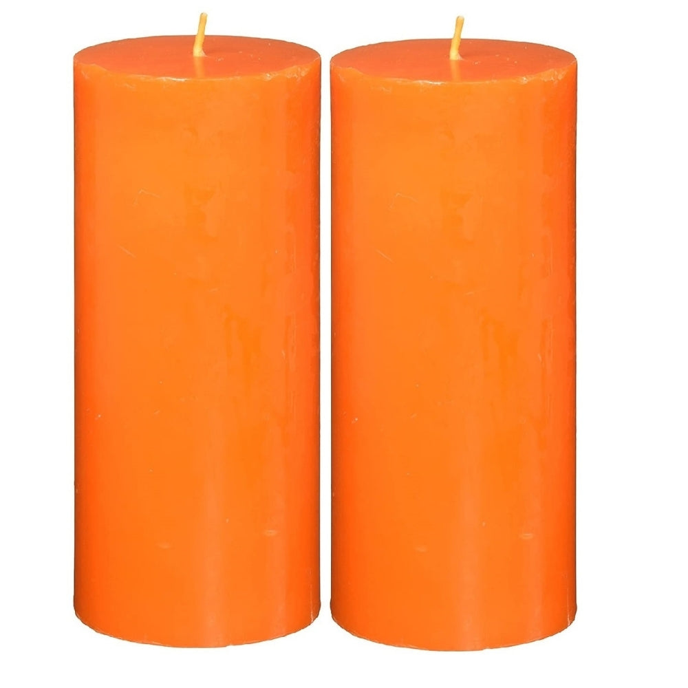 5 X 2 Inches Pillar Candles Set of 2 Orange