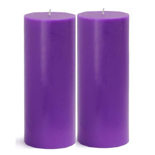 5 X 2 Inches Pillar Candles Set of 2 Purple