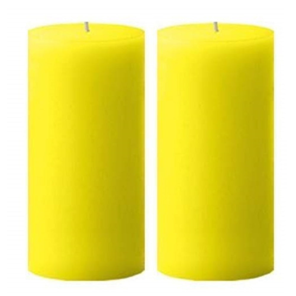 5 X 2 Inches Pillar Candles Set of 2 Lemon Yellow