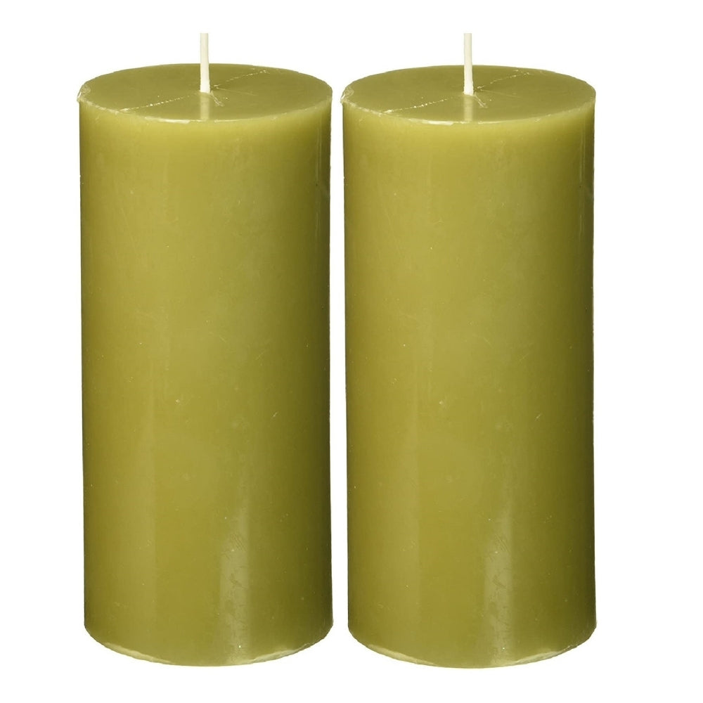 5 X 2 Inches Pillar Candles Set of 2 Sage Green