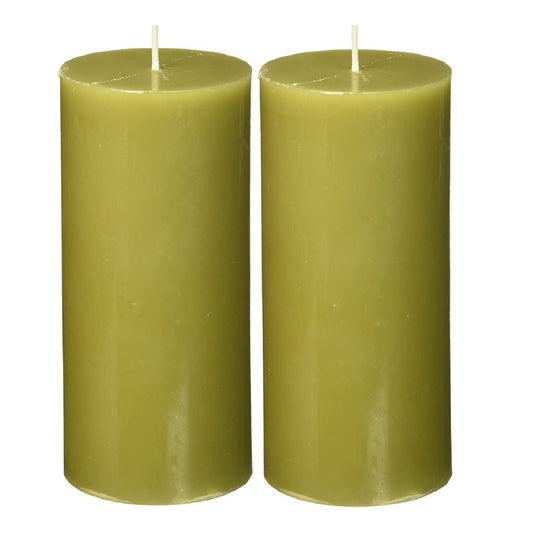 5 X 2 Inches Pillar Candles Set of 2 Sage Green