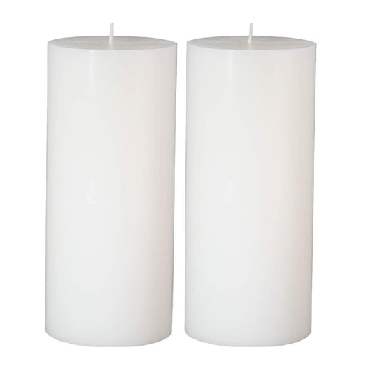 5 X 2 Inches Pillar Candles Set of 2 White