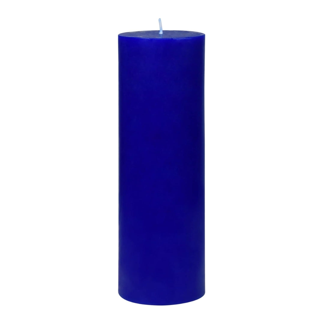 8 Inches Tower Pillar Candle Blue