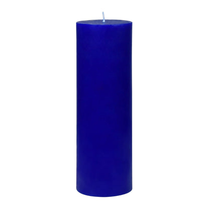 8 Inches Tower Pillar Candle Blue