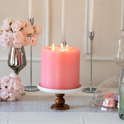 3 Wick 3 Inches Pillar Candle Pink